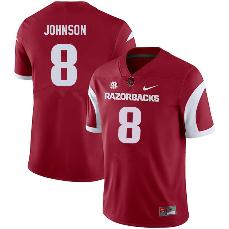 Men #8 Jayden Johnson Arkansas Razorbacks College Football Jerseys Sale-Cardinal